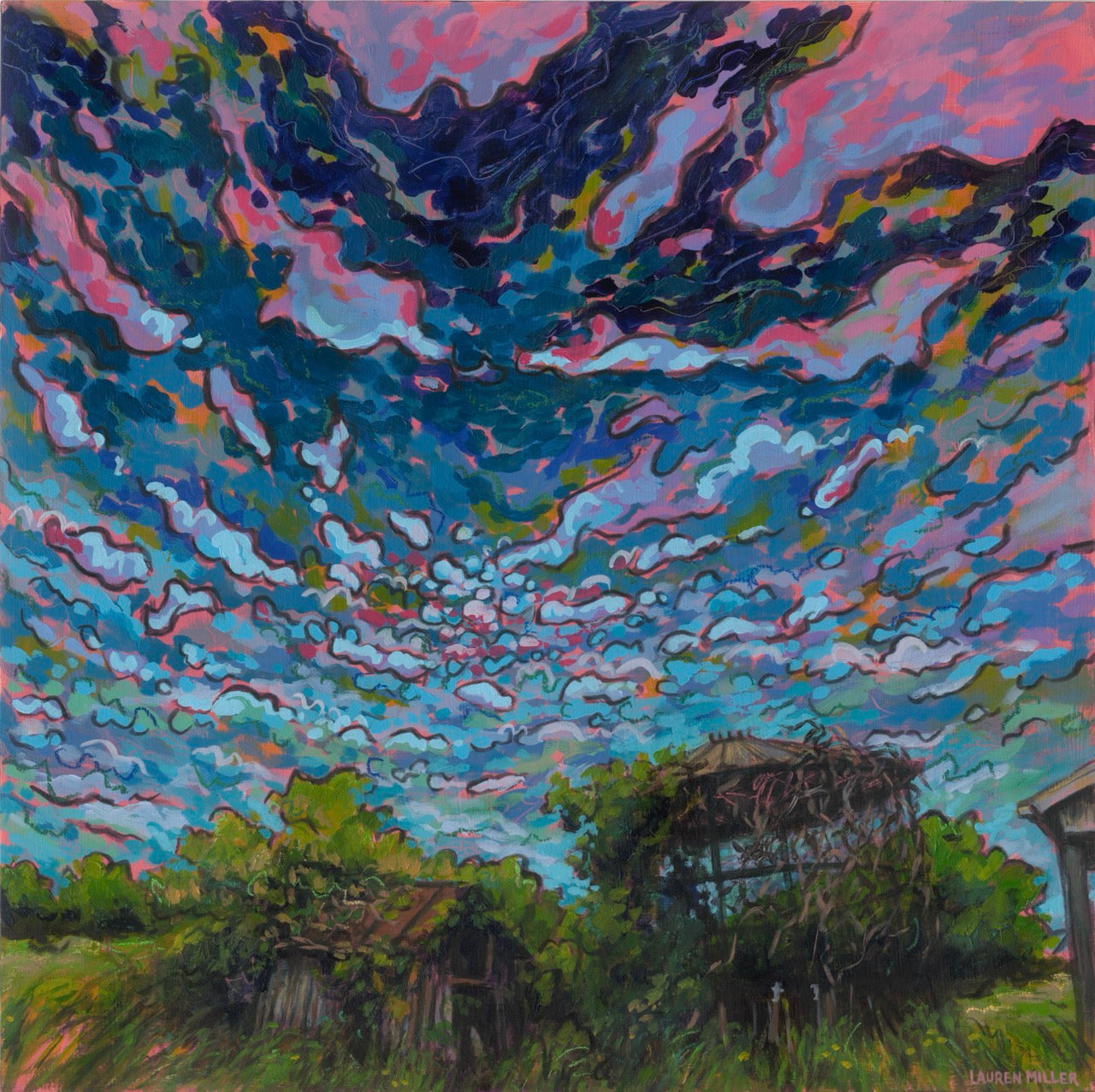 “Dusk at Grandpa's Farm” Paper Print
