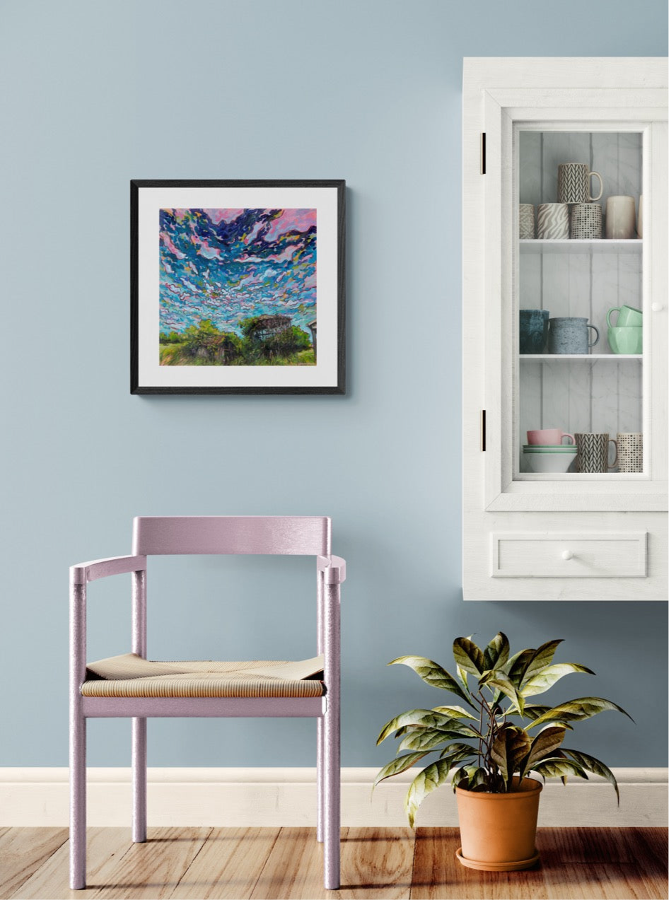 “Dusk at Grandpa's Farm” Paper Print
