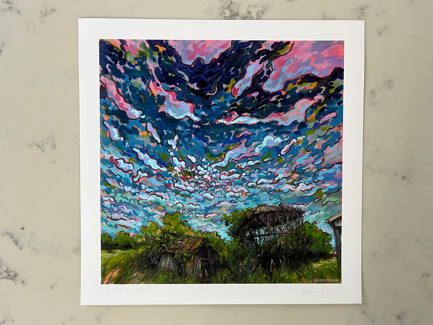 “Dusk at Grandpa's Farm” Paper Print