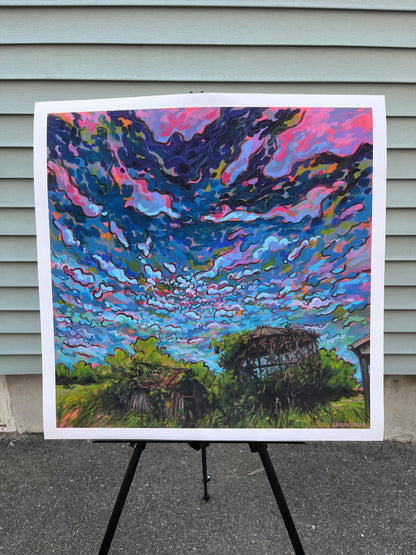 “Dusk at Grandpa's Farm” Paper Print