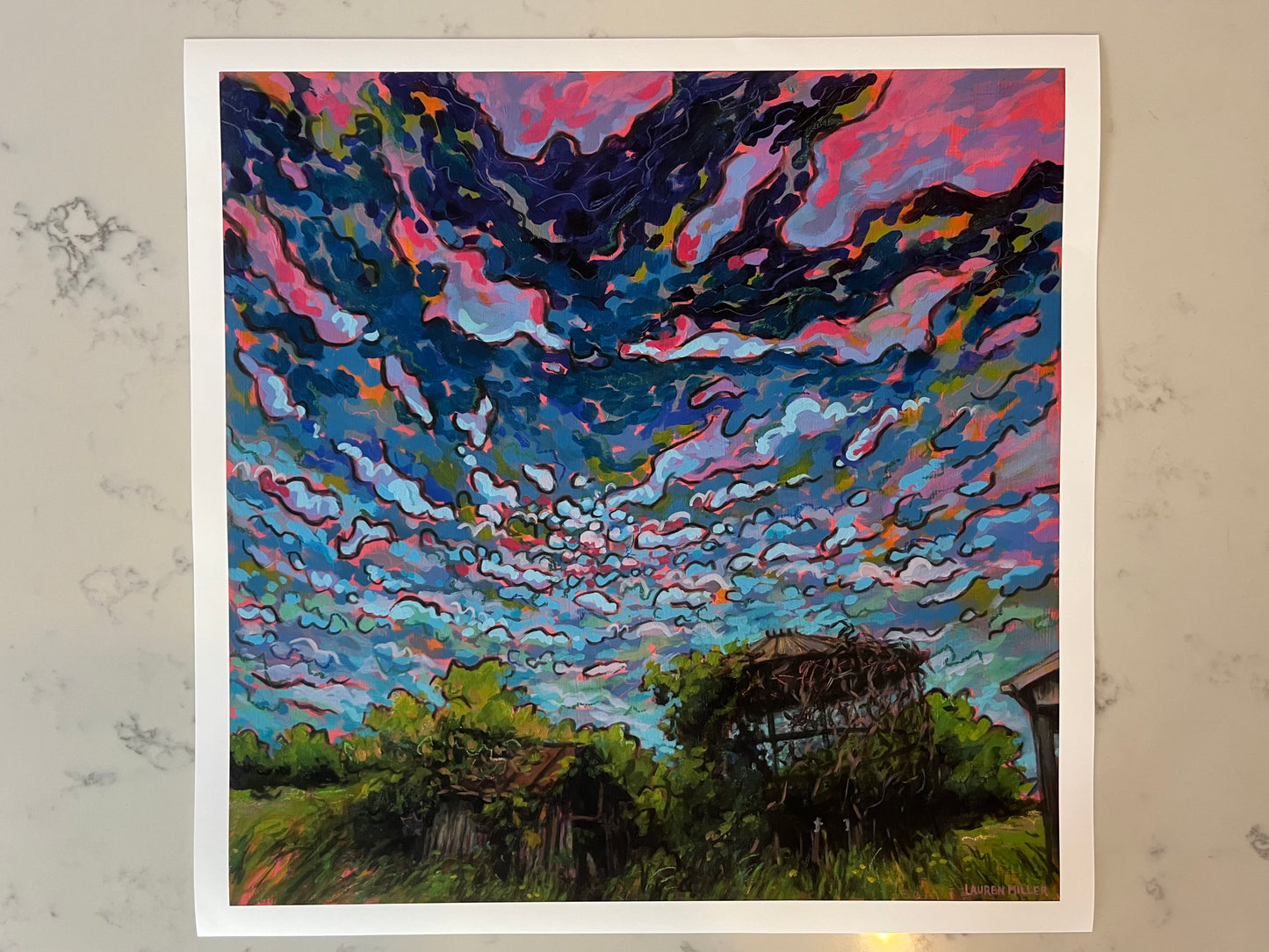 “Dusk at Grandpa's Farm” Paper Print