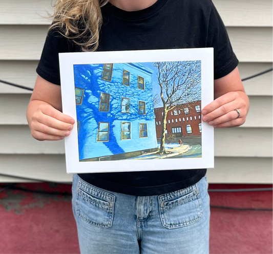 “Blue Shadows Blue Sky” Paper Print