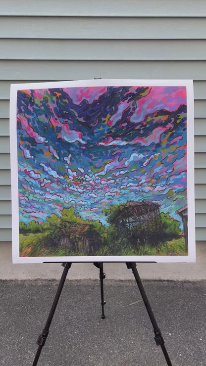 “Dusk at Grandpa's Farm” Paper Print